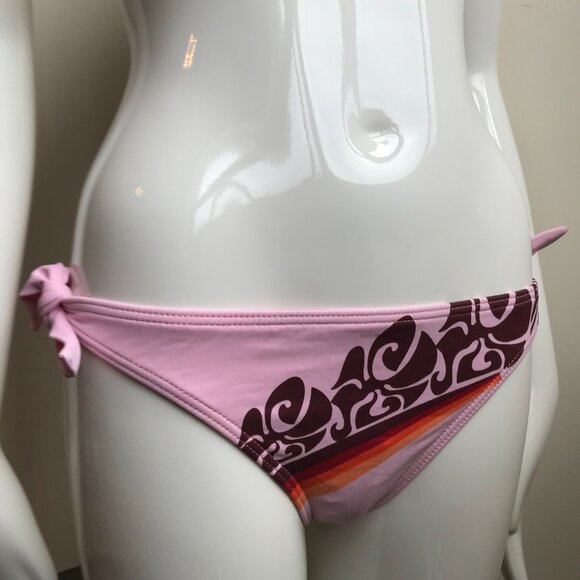 Billabong surf pink tribal printed halter low rise bikini set - Picture 4 of 8